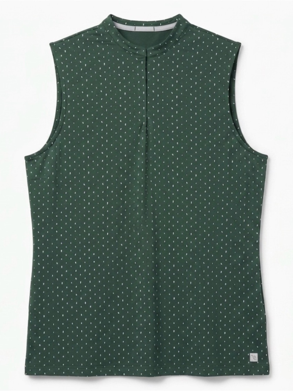 PUMA Quarter Zip Closure Polka Dot Tank Top, Women’s XL, Green White